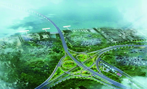 翔安大桥滨海东大道互通立交工程效果图