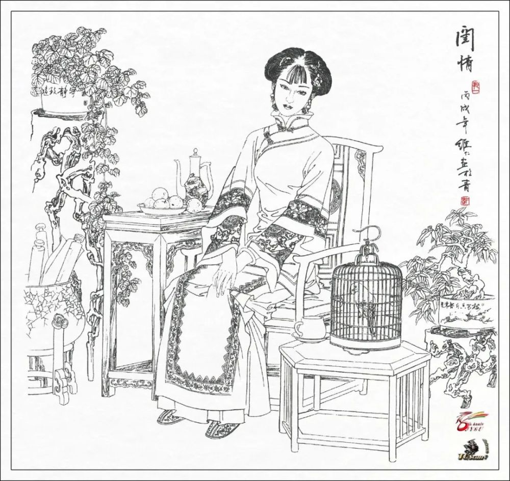 人物白描作品欣赏