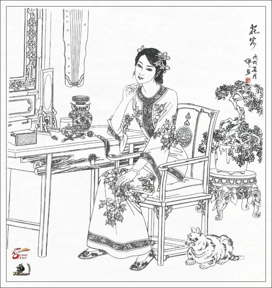 人物白描作品欣赏