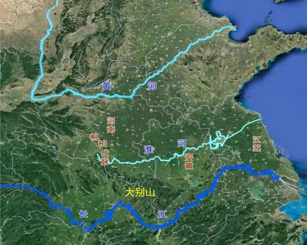 大别山地理位置示意图