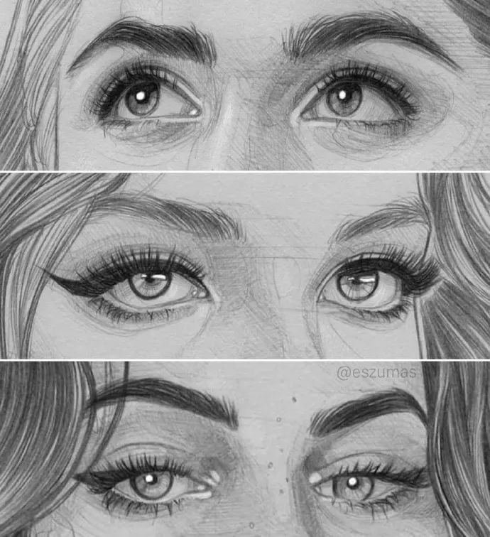 眼睛参考欧美素描眼睛插画眼睛画好画面才会更生动哦