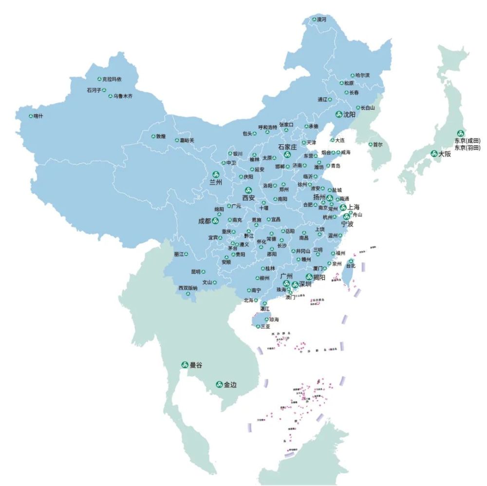 圖:春秋航空航點分佈圖(截至2021年1月)春秋航空積極應對疫情挑戰,將