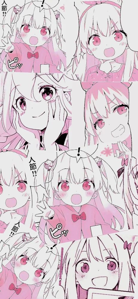 粉色漫画女头拼接壁纸_腾讯新闻