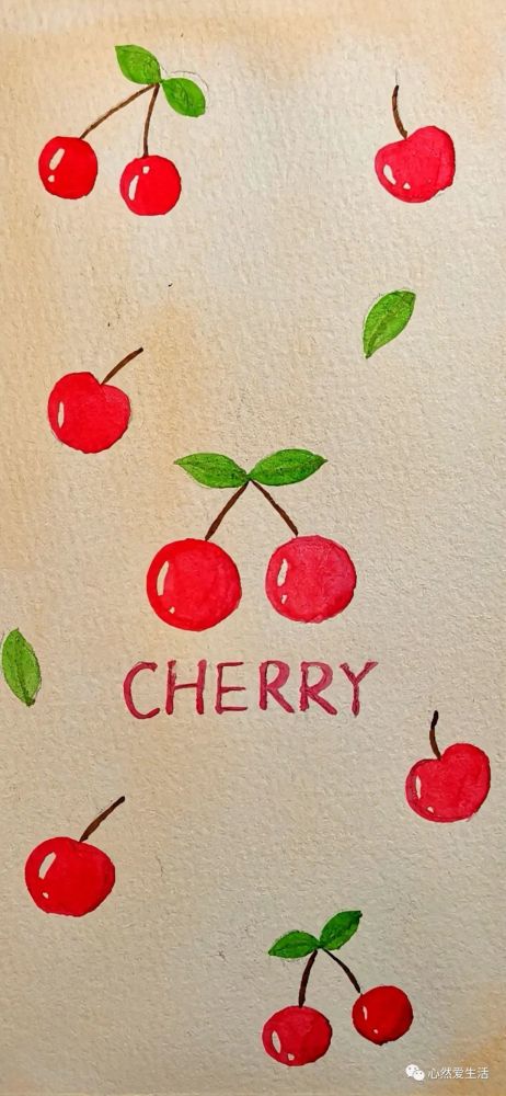 手绘丨零基础小画治愈010水彩樱桃手机壁纸