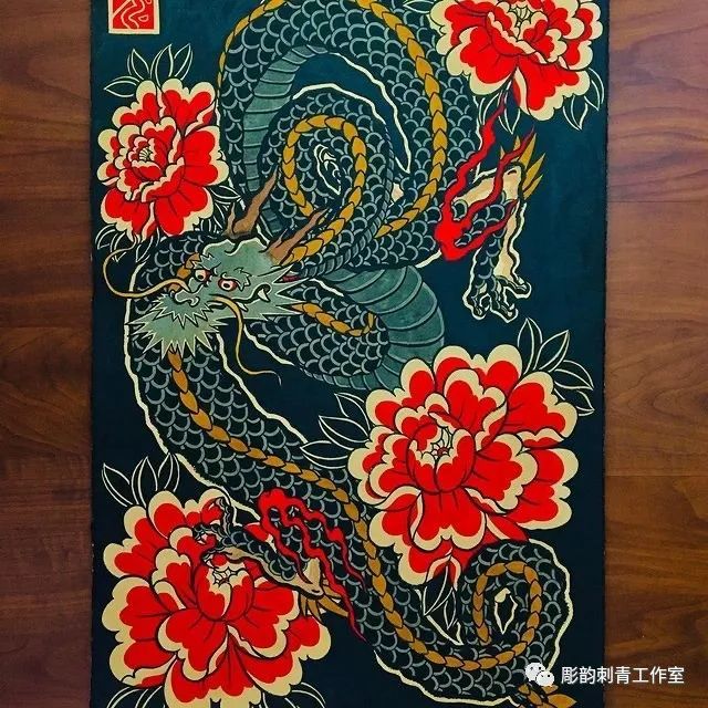传统老传统纹身刺青版画