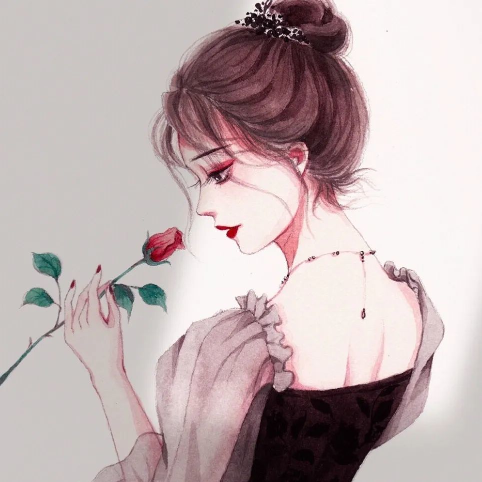 手绘唯美两人闺蜜头像你好有空的话和我私定一下终身