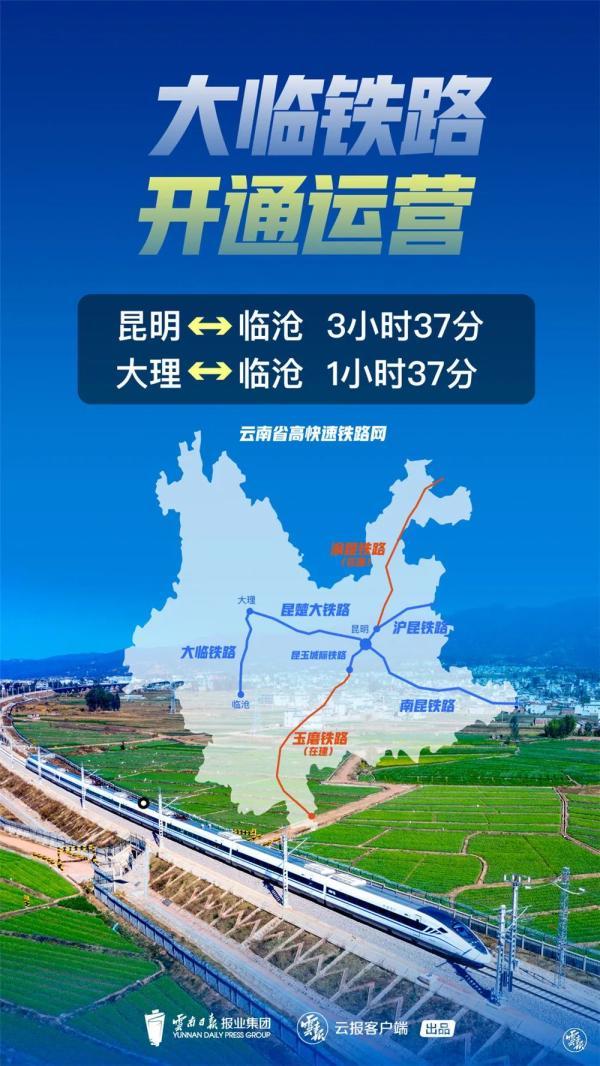 的历史正式接入全国铁路网大理至临沧铁路开通运营2020年12月30日大