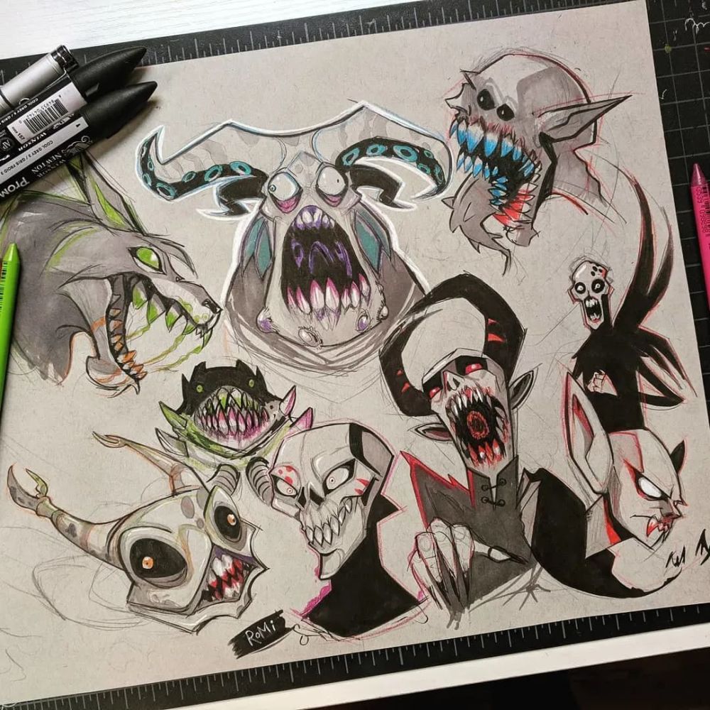 插画师极具夸张表情的动漫设计romitempest