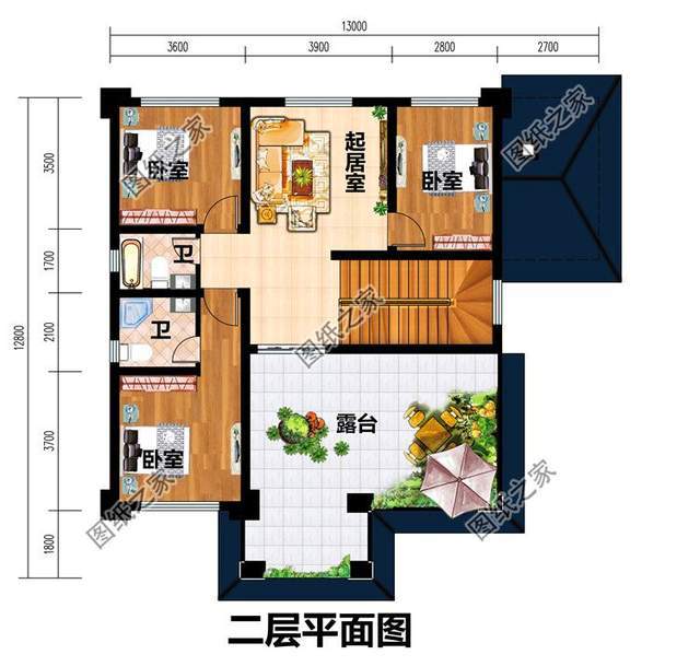 130平米二層樓房設計圖佔地不大不小剛好農村最討喜的款式