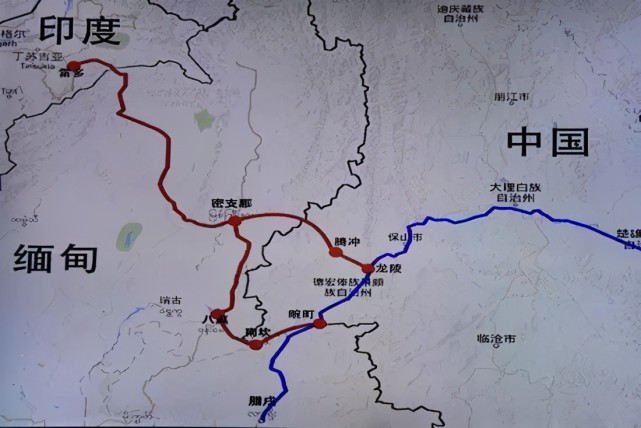 蓝色的是滇缅公路