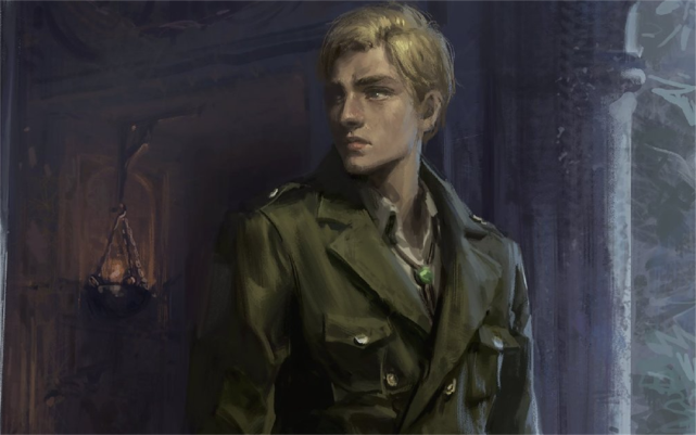 进击的巨人油画风三位进击巨人聚首时空交错的会面