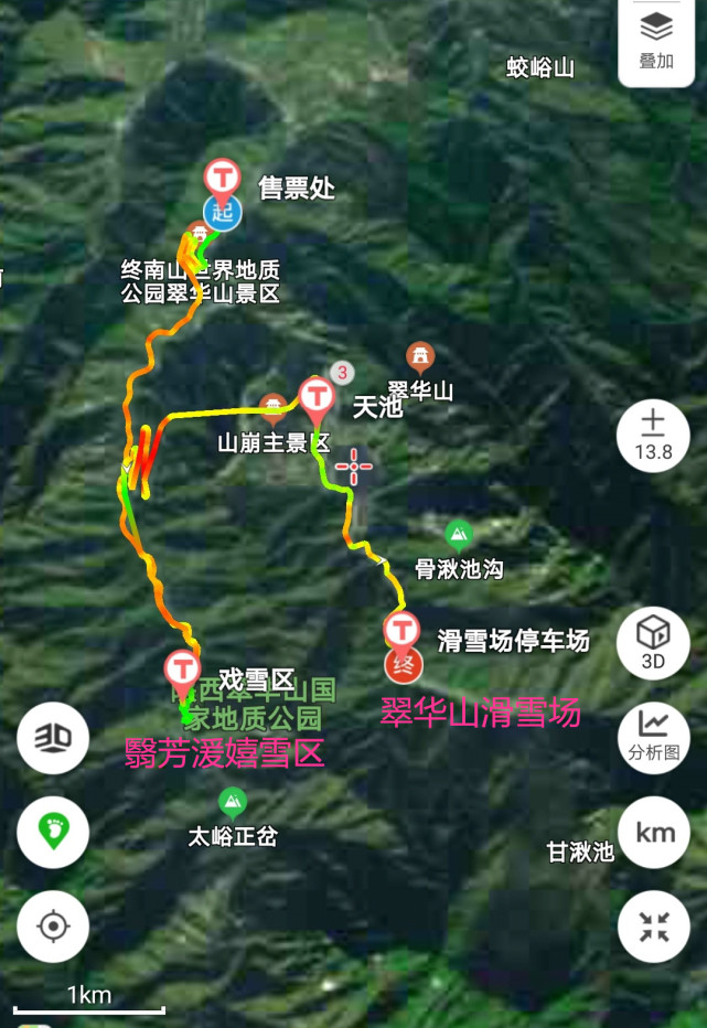 翠华山旅游路线图解图片