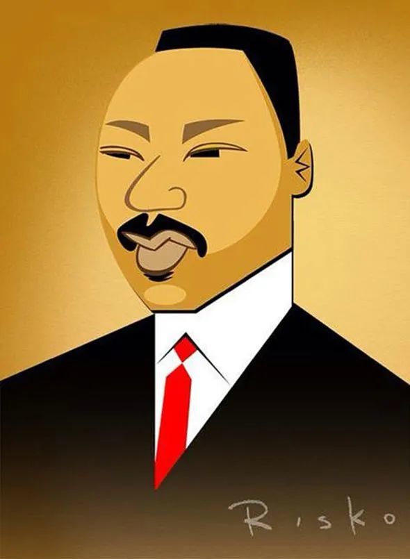 美国人权斗士马丁路德金漫像