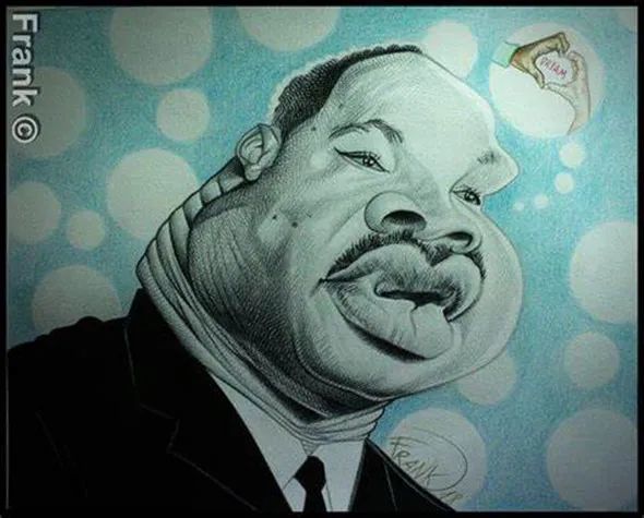 美国人权斗士马丁路德金漫像