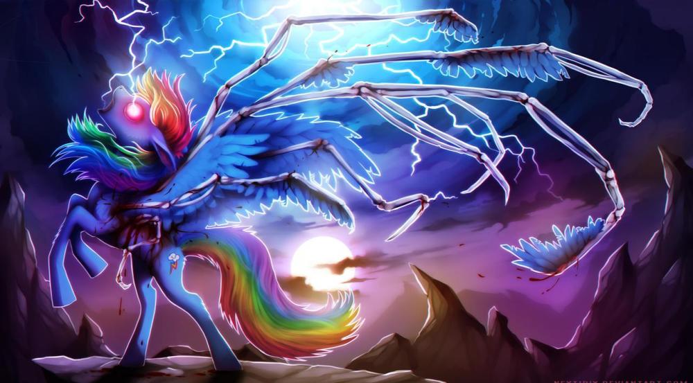 小马宝莉被黑暗侵袭的小马云宝长出骷髅翅膀紫悦变身魔王