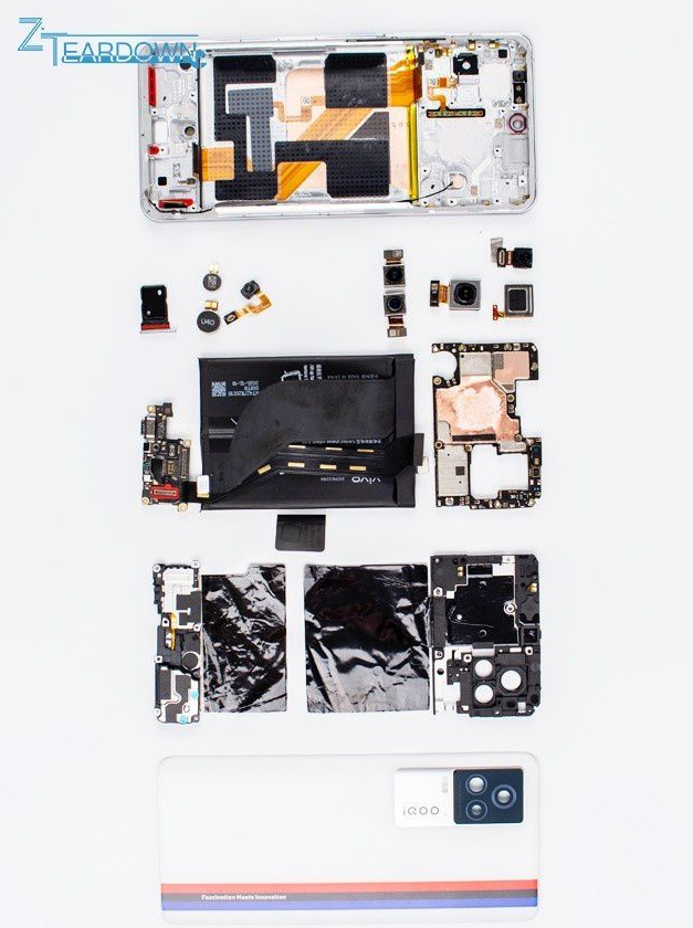 電量 iqoo7拆解總結從內部整體結構來說iqoo7採用了常規的三段式結構