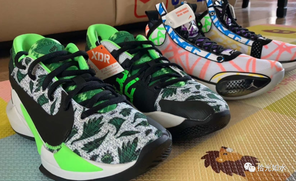 字母哥2代naijia白绿配色篮球鞋