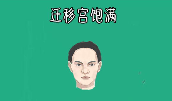 遷移宮飽滿在面向中,遷移宮是在額頭的兩側,這個部位被稱為遷移宮