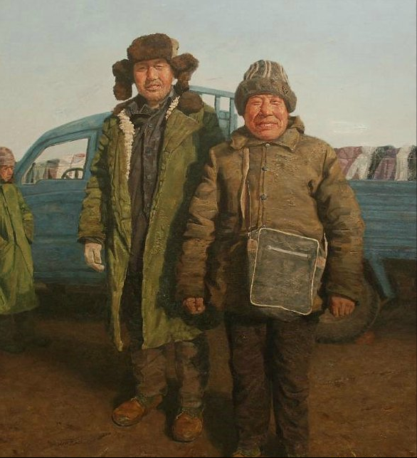 青年艺术家何永兴油画中的农民工兄弟