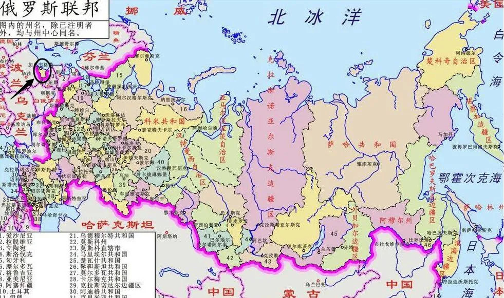俄罗斯东欧部分地图图片