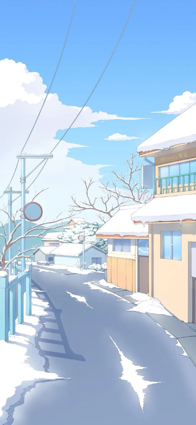壁纸精选日系动漫风景冬季动漫壁纸可爱手绘壁纸高清全面屏壁纸