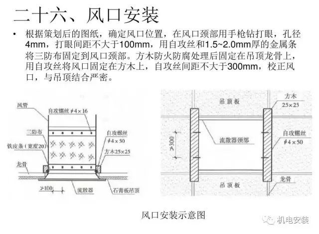风管风口安装