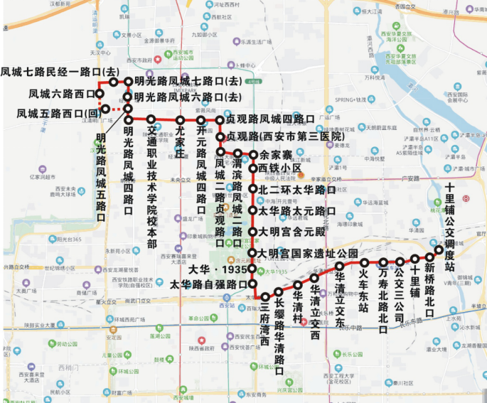 渭南2路公交车路线图图片