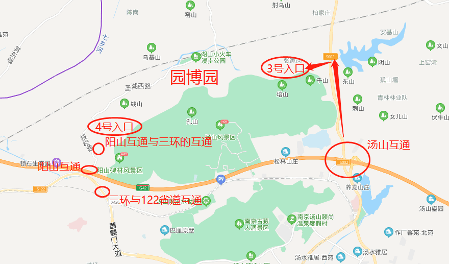 简单的汤山互通和复杂的阳山互通群助力江苏园博园完美绽放