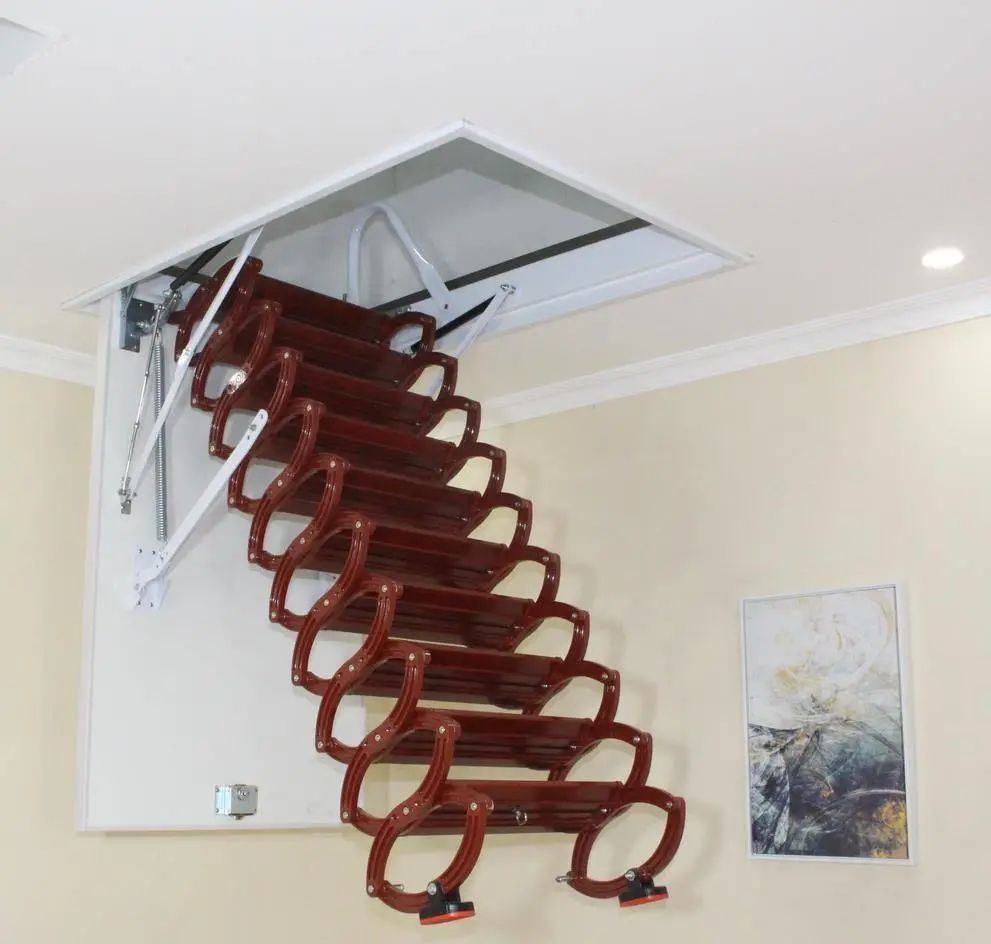 loft,复式房别再做水泥楼梯,占空间,如今流行隐形折叠楼梯