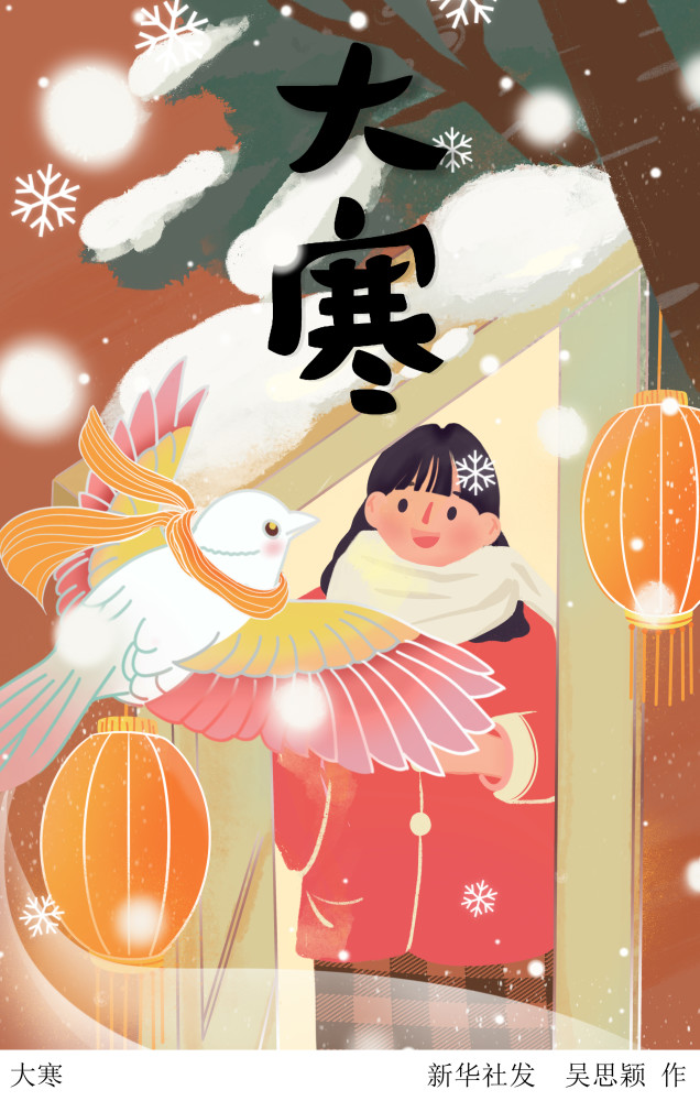 图表插画二十四节气大寒大寒