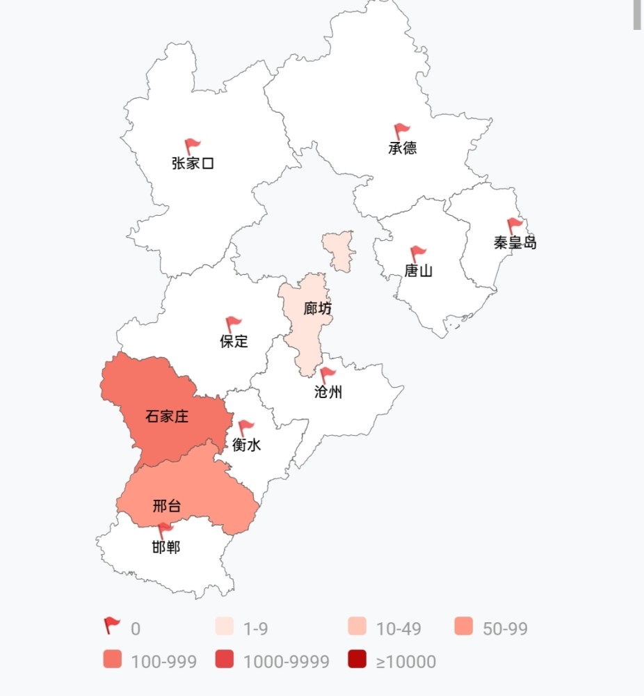 全国疫情趋势下降,重疫区河北确诊人数呈下降趋势