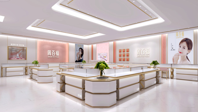 此外,店内100%镂空符号的粉色形象墙,甚至在墙体的设计上,还增加了