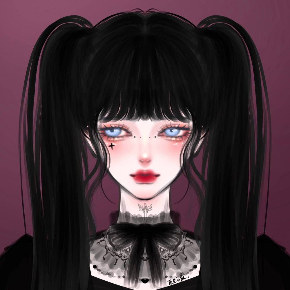 个性手绘女生头像插画头像女无水印