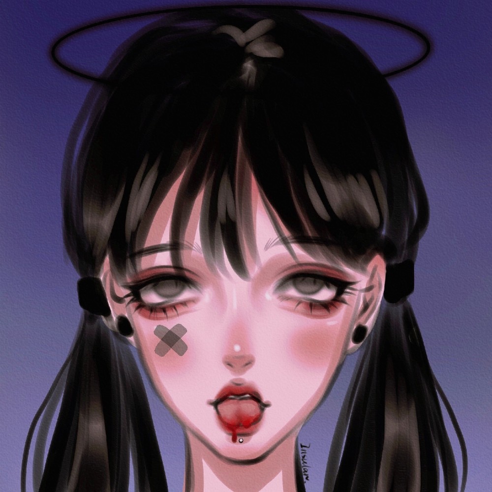 个性手绘女生头像插画头像女无水印