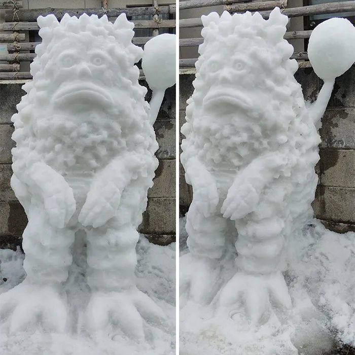 这位艺术家制作的雪雕丑萌中带着一丝搞笑带给我们冬日的快乐