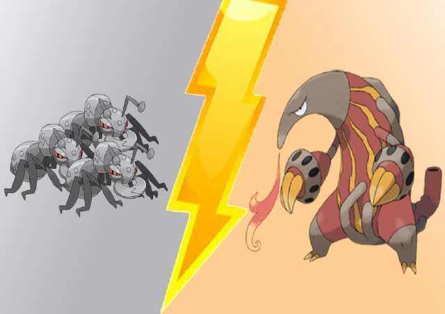 第二组,铁蚁与熔蚁兽猫鼬斩与饭匙蛇可以说是在宝可梦里最早出现的有