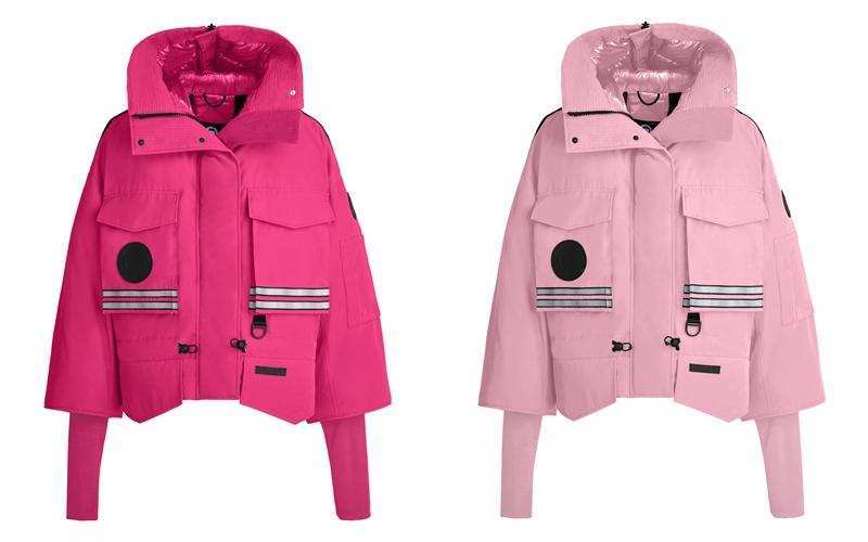 加拿大鹅这么穿更有女人味大胆地添加粉色系服饰色彩