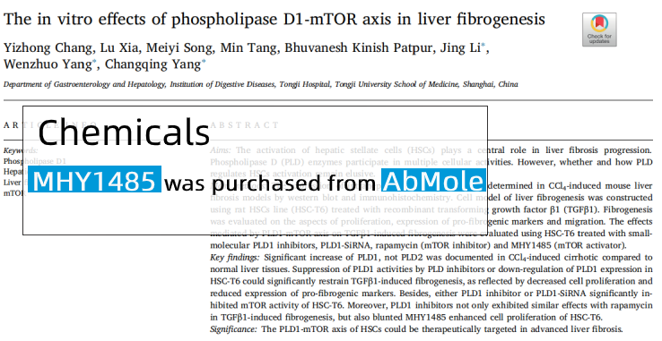 abmole科研磷脂酶d1mtor轴在肝纤维化中的体外作用