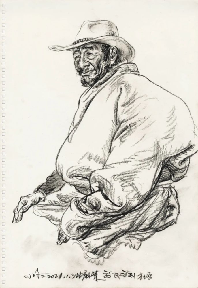 天津美院教授于小冬2021人物速写作品