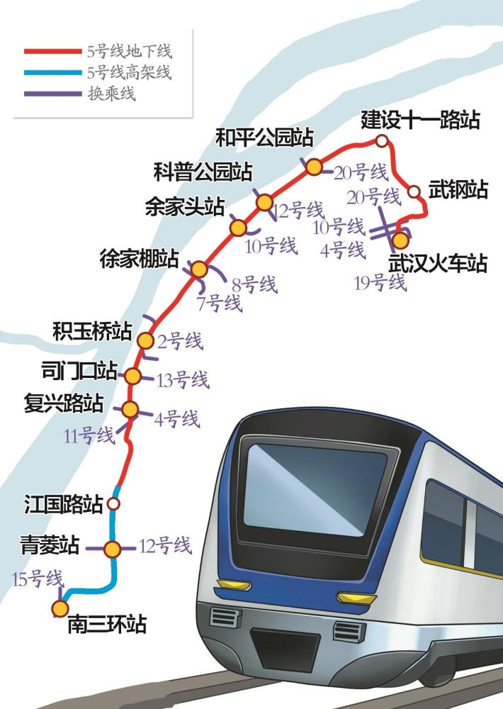 武汉地铁线路图5号线图片