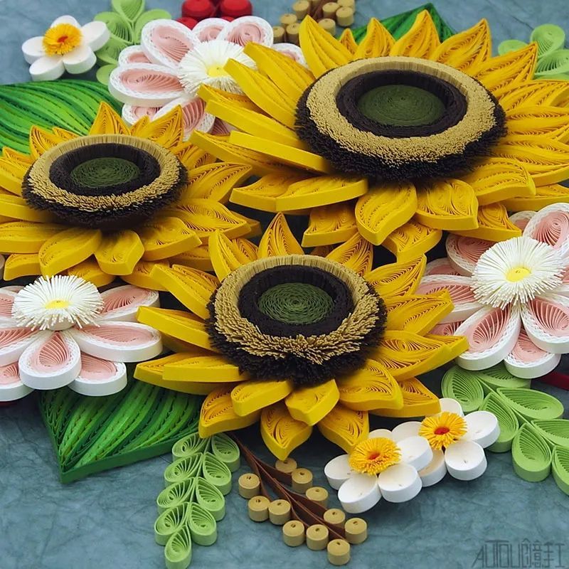 《向日葵》衍纸画材料包创意手工画diy纸艺术