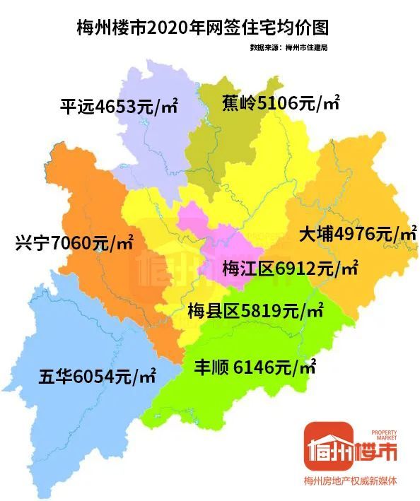 收藏梅州楼市各县区最新房价地图专属定制了解一下