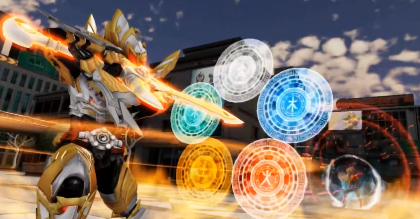 进化版的帝皇侠最强必杀技叫"灭星终极斩",他会化为一道光将敌人撞出