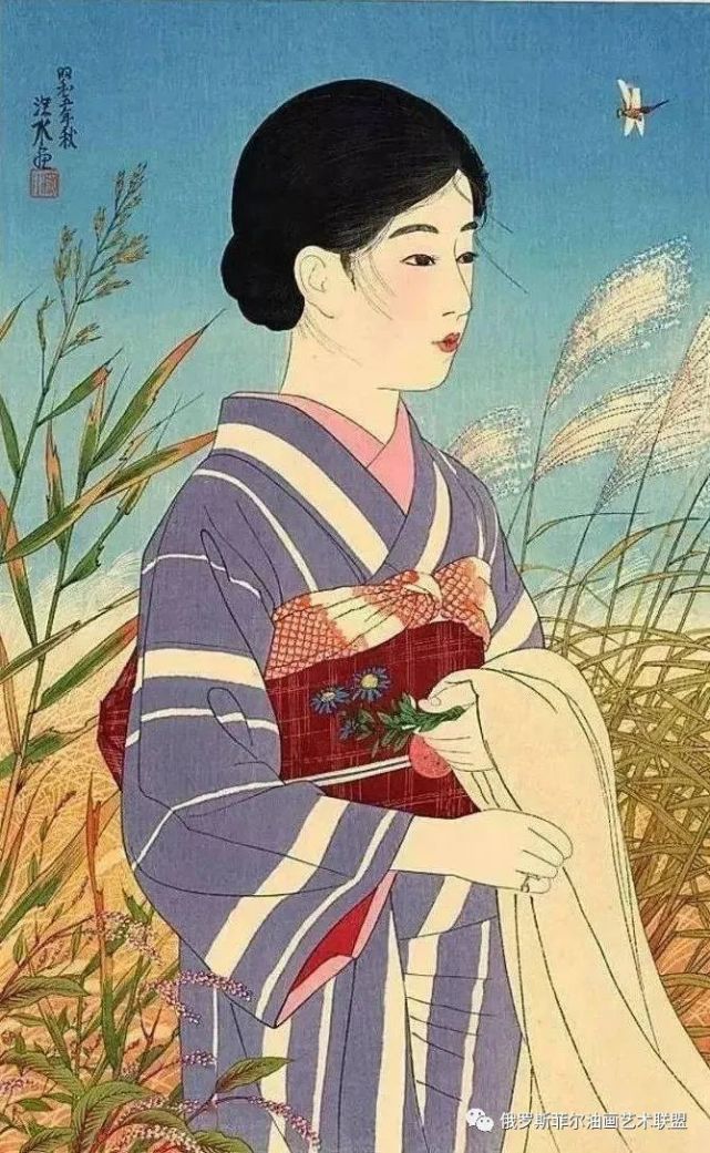 浮世絵美人画 伊東 深水 特選作