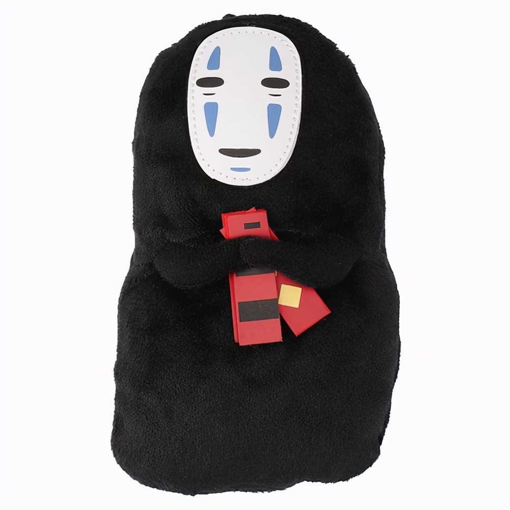 神隐少女无脸男与煤炭精灵可爱合体绒毛娃娃打开秒变环保袋