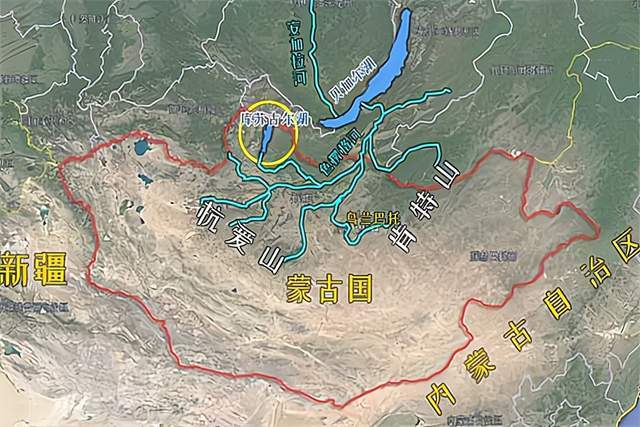 库苏古尔湖在蒙古国的位置