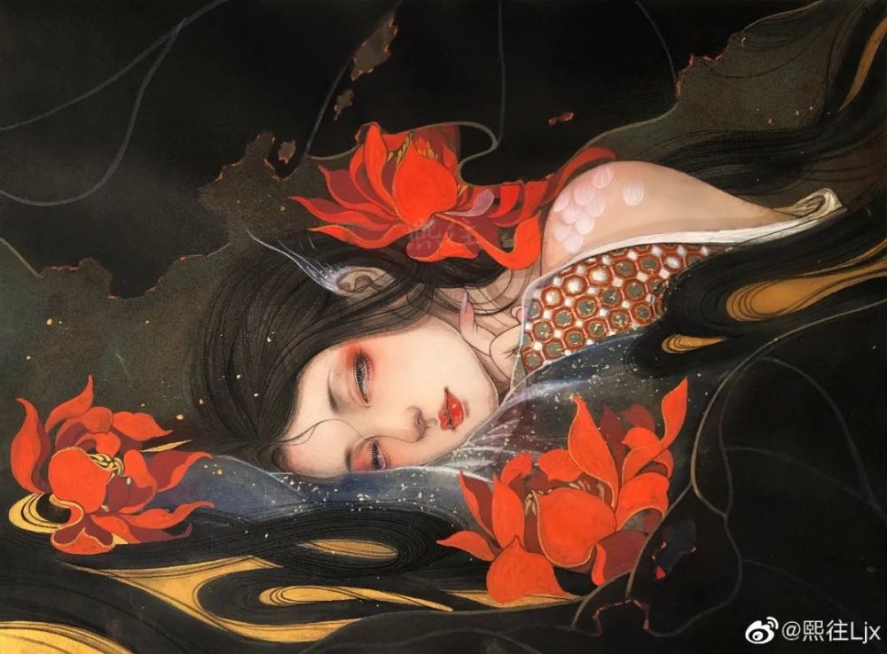 90后小姐姐画出动人心魄的小妖女瞬间美哭