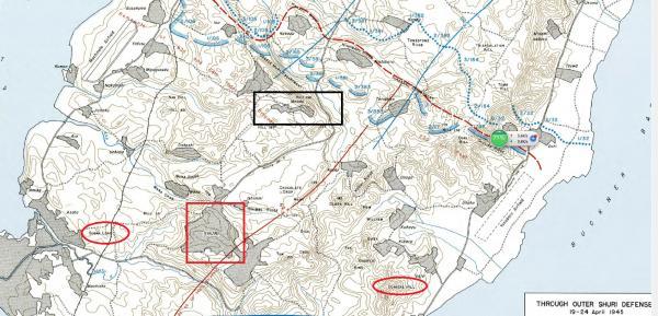 而鋼鋸嶺的戰鬥便發生在美軍登陸向島南側進軍的路上.