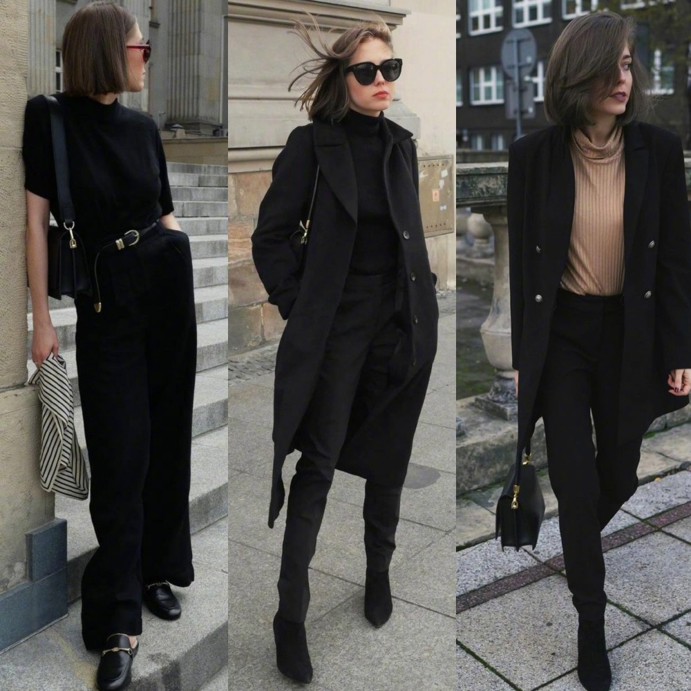 初春all black穿搭 气质满分!