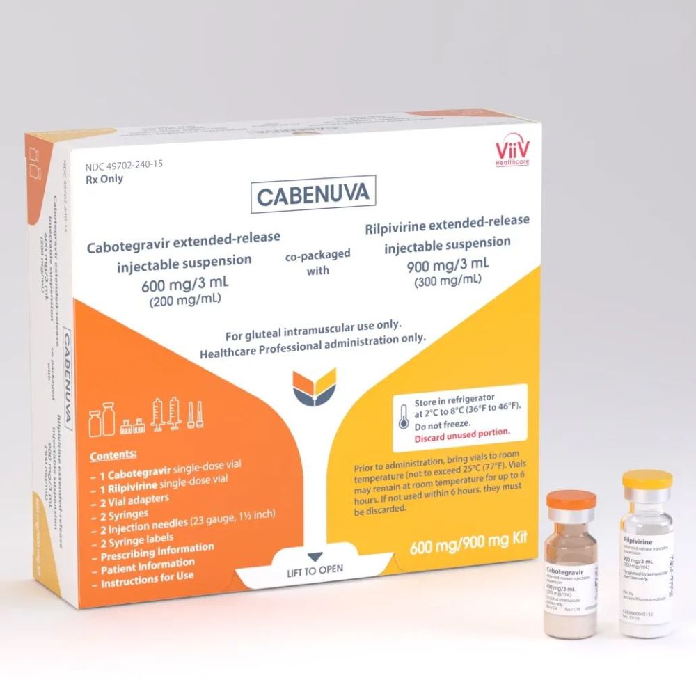 healthcare开发的卡博特韦(cabotegravir)和杨森制药开发的利匹韦林